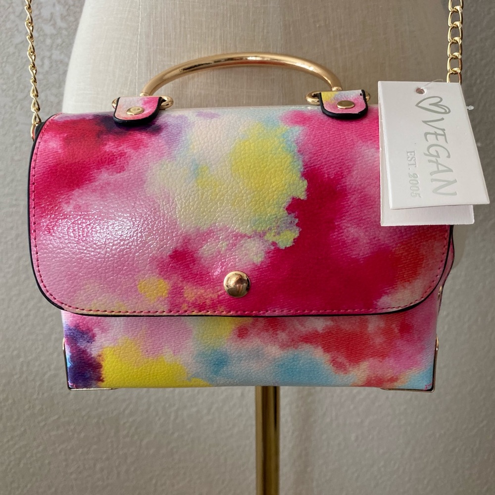 NWT Tie Dye Vegan Crossbody Satchel
